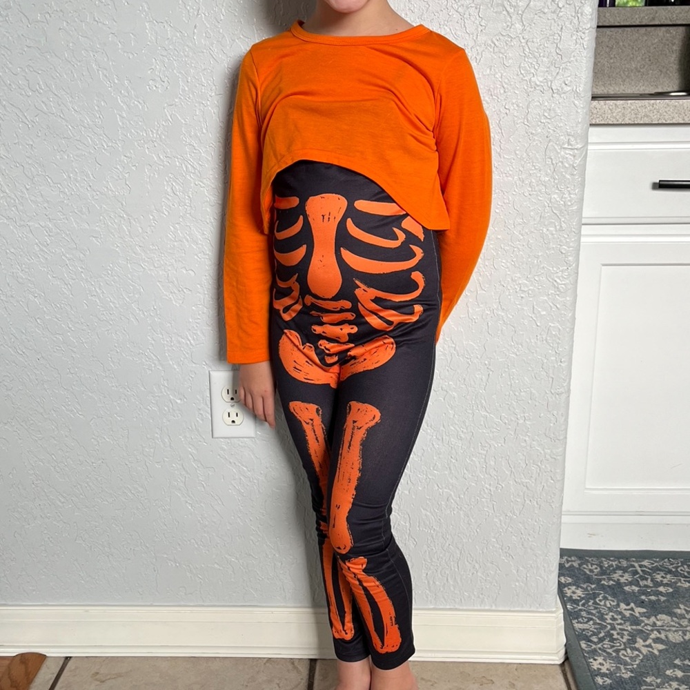 Skeleton Halloween 2 piece outfit for girls